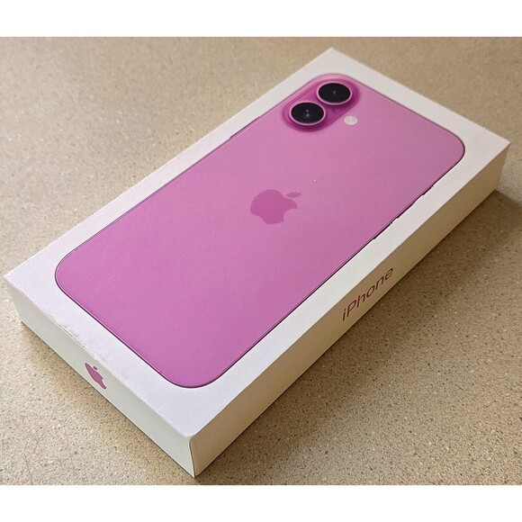 Empty Retail Box Apple A3082 iPhone 16 Plus + Pink 128GB Demo Sticker Excellent - Picture 1 of 8